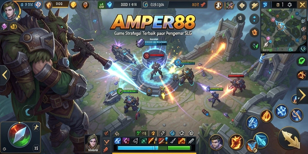 Tampilan gameplay seru AMPER88 dengan strategi dan pembangunan kerajaan.