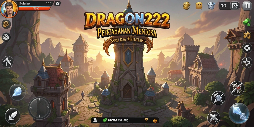 Tampilan gameplay menegangkan di DRAGON222 dengan pertahanan menara yang strategis.