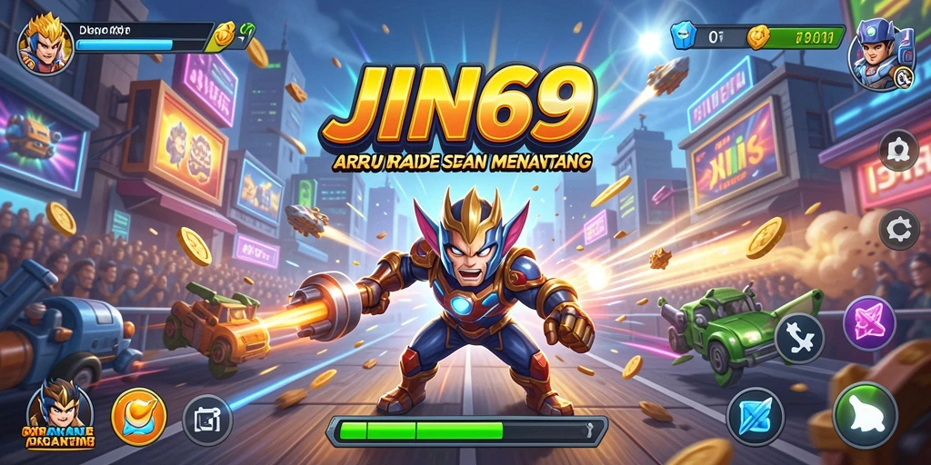 Tampilan gameplay seru dari JIN69 yang memacu adrenalin.