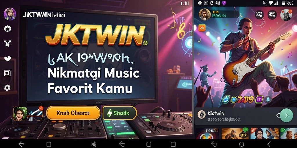 Tampilan gameplay JKTWIN dengan pengguna bernyanyi dan berinteraksi.