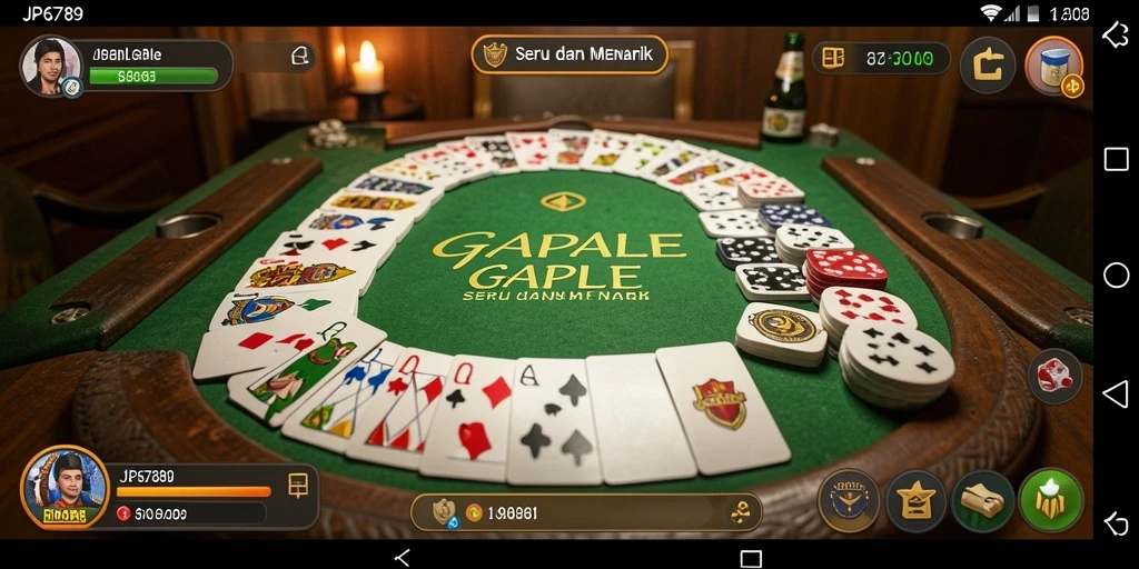 Screenshot utama menampilkan gameplay Gaple yang seru.