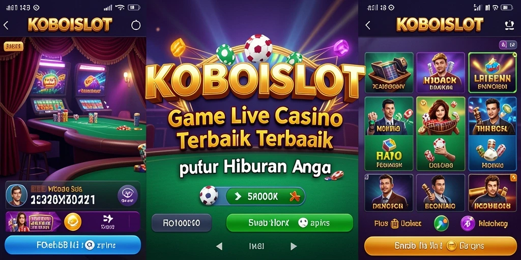 Screenshot gameplay KOBOISLOT dengan dealer nyata dan suasana kasino.