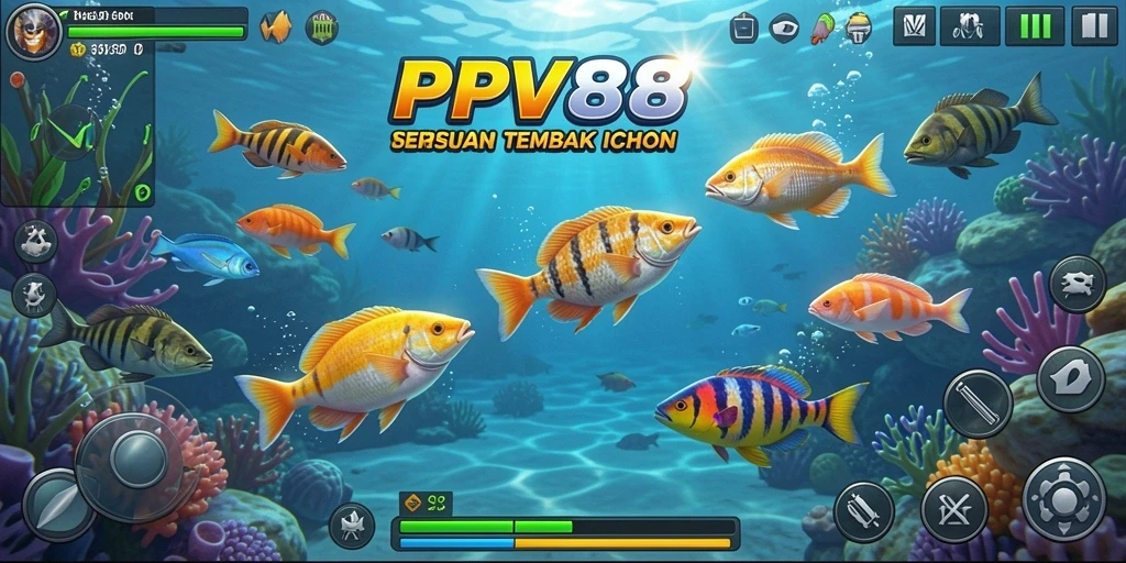 Screenshot PPV88 menampilkan momen seru dalam permainan Tembak Ikan.
