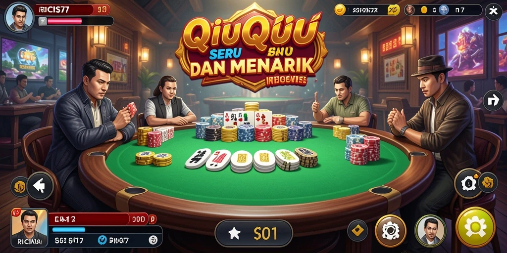 Screenshot gameplay RICIS77 yang menunjukkan aksi seru QiuQiu.